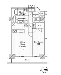 JP noie 恵比寿西 5階1LDKの間取り
