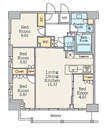 クレストコート池上 4LDKの間取図画像