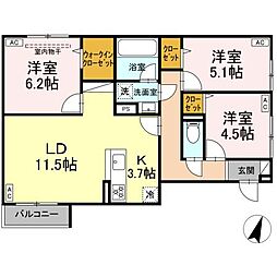 セレスティア中央 II 3LDKの間取図画像