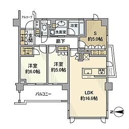 ローレルコート武蔵小杉今井仲町 2SLDKの間取図画像