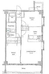ソサエティ柿の木坂ANNEX 2LDKの間取図画像