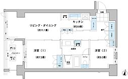 ガーデニエール砧レジデンス 1SLDKの間取図画像