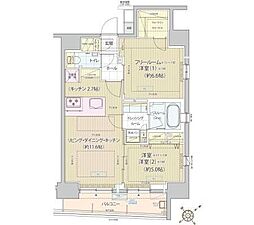 レビスタ白金高輪 1SLDKの間取図画像