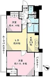 ジェイパーク中目黒 2LDKの間取図画像