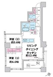 ステラメゾン三軒茶屋 2LDKの間取図画像