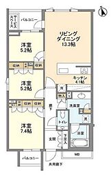 ザ・パークハウス広尾羽澤 3LDKの間取図画像