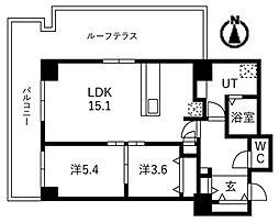 シティコート目黒4号棟 2LDKの間取図画像