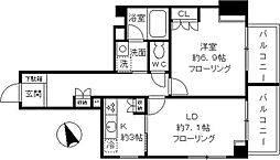 ファインクレスト上目黒 1LDKの間取図画像