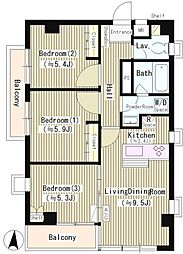 スピティ目黒 3LDKの間取図画像