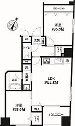 ステラート田園調布 2LDKの間取図画像