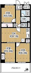 ライオンズマンション東品川 3DKの間取図画像