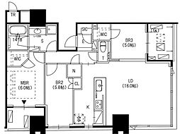 大崎ガーデンレジデンス 3LDKの間取図画像