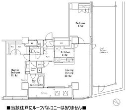 MFPR目黒タワー 2LDKの間取図画像