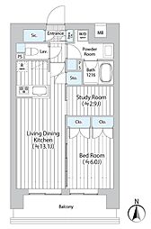 GOTEN武蔵小杉 2LDKの間取図画像