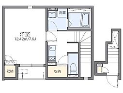 京王線 南平駅 徒歩8分の賃貸アパート 2階1Kの間取り