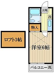 Yumaison 2階1Kの間取り