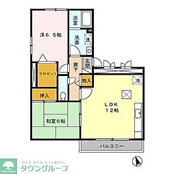 JR中央線 高尾駅 バス10分 城山手下車 徒歩2分の賃貸アパート 1階2LDKの間取り