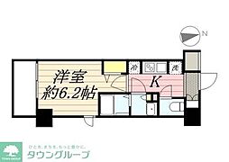 JR中央線 八王子駅 徒歩7分の賃貸マンション 8階1Kの間取り