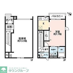 西武国分寺線 恋ヶ窪駅 徒歩10分の賃貸アパート 1階1LDKの間取り