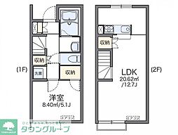 JR中央線 高尾駅 バス20分 城山中入口下車 徒歩2分の賃貸アパート 1階1LDKの間取り