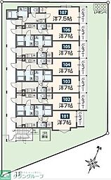京王線 長沼駅 徒歩10分の賃貸アパート 1階1Kの間取り