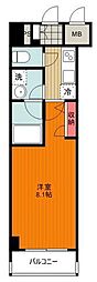 JR中央線 日野駅 徒歩2分の賃貸マンション 3階1Kの間取り