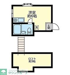 京王線 長沼駅 徒歩4分の賃貸アパート 1階ワンルームの間取り