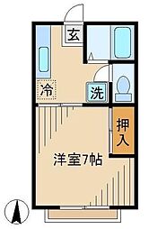 多摩都市モノレール 大塚・帝京大学駅 徒歩21分の賃貸アパート 1階1Kの間取り