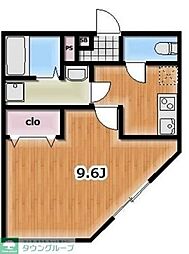 小田急多摩線 唐木田駅 徒歩11分の賃貸アパート 1階1Kの間取り