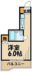 サァラ府中 ワンルームの間取図画像
