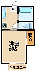 コーポヒルサイド 1Kの間取図画像