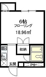 真宮ビルマイコート真宮 ワンルームの間取図画像