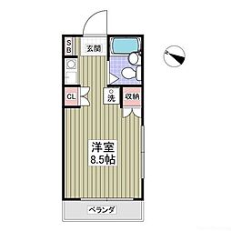 ミヤ・クレール百草 ワンルームの間取図画像
