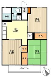 サニーホームズ 3DKの間取図画像