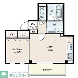PlusBonheur 1LDKの間取図画像
