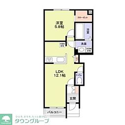 （仮称）足立区六木3丁目計画 1階1LDKの間取り