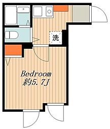 ラクシス田端 1階ワンルームの間取り