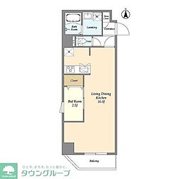 足立区谷在家2丁目マンション 1LDKの間取図画像