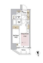 アーバネックス新御徒町 9階1DKの間取り