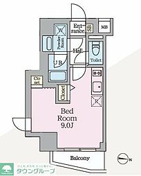 ＨＹ’ｓ　ＭＩＮＯＷＡ　II 2階ワンルームの間取り
