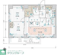 ARCOBALENO TAKENOTSUKA 7階2LDKの間取り