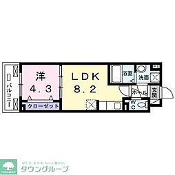 グランドレジデンス赤羽 2階1LDKの間取り