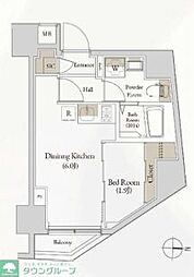 Log入谷 4階1DKの間取り