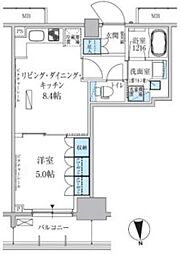 パークアクシス上野三丁目 1DKの間取図画像