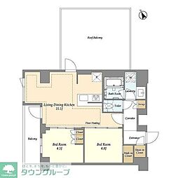 オアーゼ日暮里レジデンス 2LDKの間取図画像