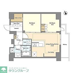 オアーゼ日暮里レジデンス 2LDKの間取図画像