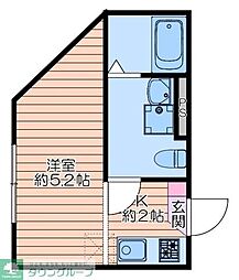 町屋PrimeCourt ワンルームの間取図画像