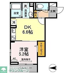 セントパール町屋 1DKの間取図画像