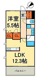 パークフラッツ浅草橋 1LDKの間取図画像