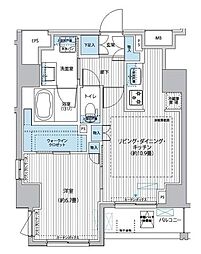 シティインデックス千代田秋葉原 1LDKの間取図画像